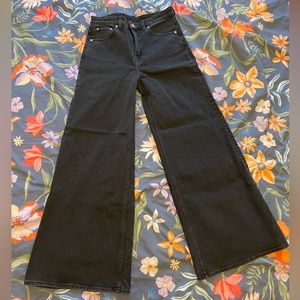 ASOS Weekday Jeans Ace high waisted wide leg washed black size 28 - never worn!